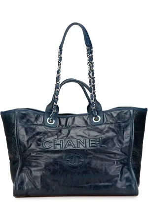 CHANEL 2016-2017 Medium Glazed Calfskin and Caviar Deauville Tote satchel