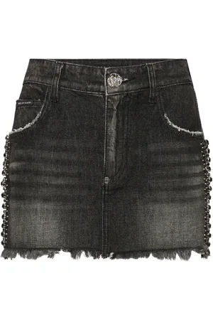 Philipp Plein Rib Strass mini skirt