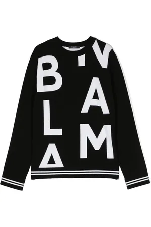 Balmain Crew-neck logo-intarsia jumper