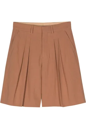 Nanushka Carsten pleated cotton shorts