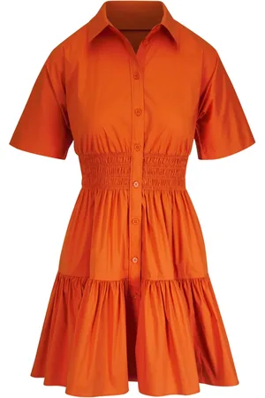 VERONICA BEARD Smocked-waist shirt dress
