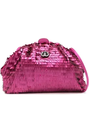 Isla Ibiza Fringed-sequin clutch bag