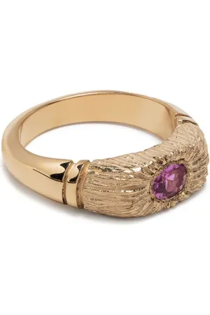 Bleue Burnham 9kt yellow Hand Me Down sapphire signet ring