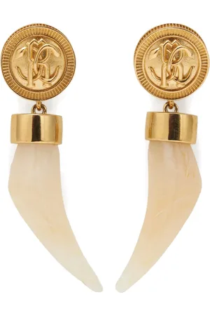 Roberto Cavalli Fang-pendant earrings
