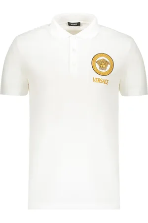 VERSACE Logo-embroidered polo shirt
