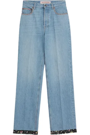 VALENTINO GARAVANI Floral-trim jeans