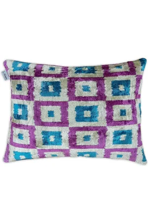 Les-Ottomans Geometric-print velvet cushion