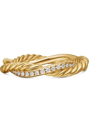 David Yurman 18kt yellow Petite Infinity diamond band ring (4mm)
