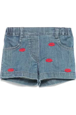 Lapin House Lips-embroidered shorts