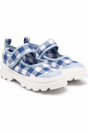 Camper Gingham-print ballerina shoes