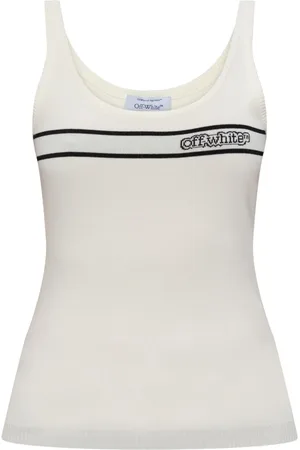 OFF-WHITE Intarsia-knit logo tank top