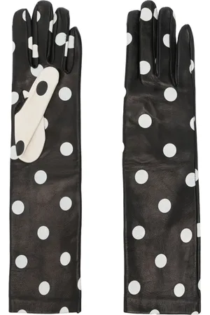 Moschino Polka-dot leather gloves