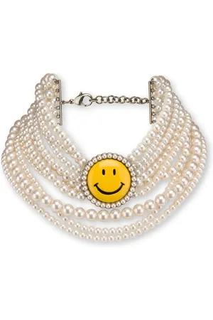 Moschino Smiley pearl necklace