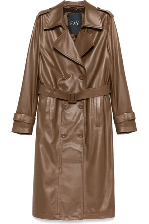 FAY Leather trench coat