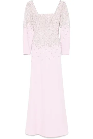 Dina Melwani Crystal-embellished maxi dress