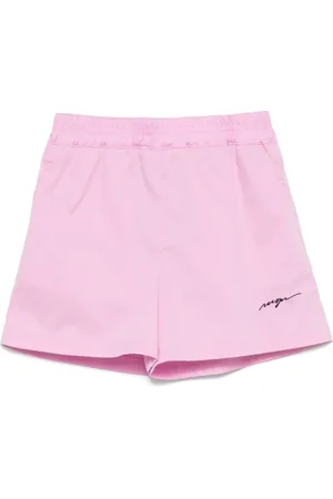 Msgm Logo-embroidered track shorts