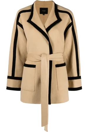 Maje Belted wool-blend coat