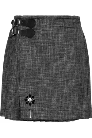 Charles Jeffrey Loverboy Tweed pleated miniskirt