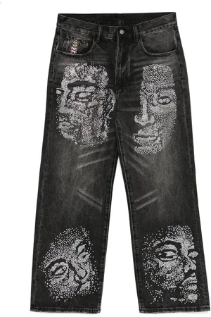 KIDSUPER STUDIOS Rhinestone-face jeans
