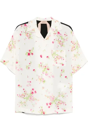 Nº21 Floral-print panelled shirt