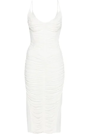 MUGLER Ruched midi dress