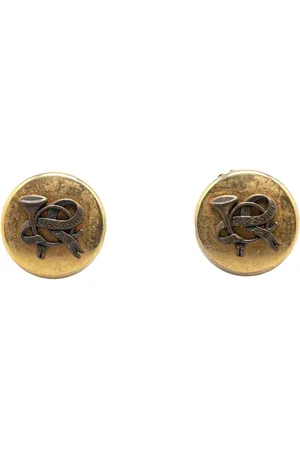 Hermès 20th Century Plated Sellier Round Clip on Earrings costume earrings