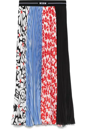 Msgm Mix-print midi skirt