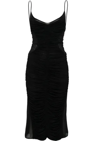 MUGLER Ruched midi dress