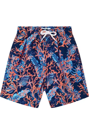 SOLISWIM KIDS Coral-print swim shorts