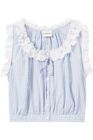 Claudie Pierlot Checkered lace-trim top