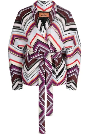 Missoni Zigzag-pattern belted wool jacket