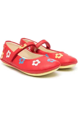 Camper Right floral-embroidered ballerina shoes