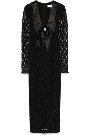 NISSA Floral-lace maxi dress