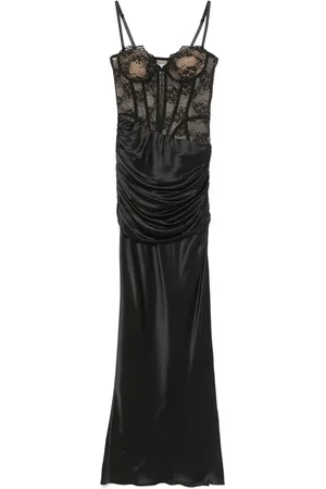 GIUSEPPE DI MORABITO Lace-panel satin gown