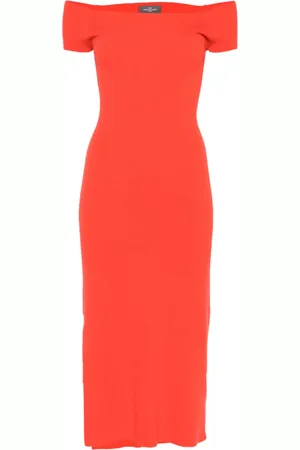 ERIC BOMPARD Bardot-neckline midi dress