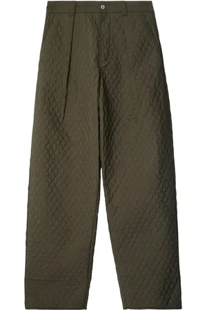 Burberry Diamond-quilted pleat-detailing trousers
