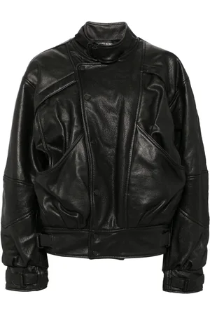 DAVID KOMA Panelled leather jacket