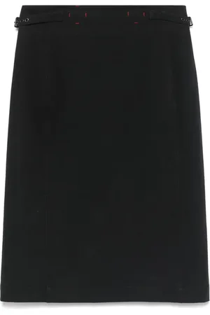 Prada 1990s gabardine-weave midi skirt