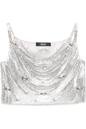 VERSACE Aluminum metal mesh tank top