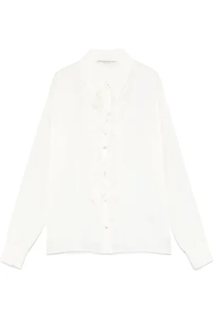 Alessandra Rich Jabot-collar silk blouse