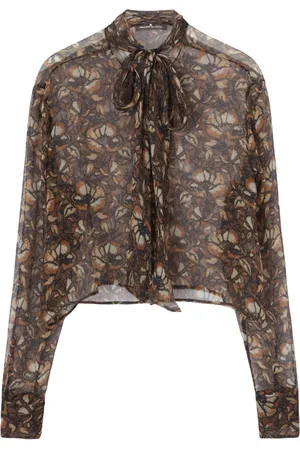 ERMANNO SCERVINO Macram?? lace-print silk shirt