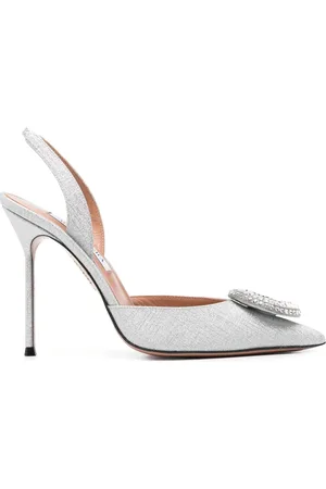 Aquazzura 105mm Crystal Hoop Sling pumps