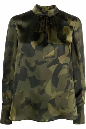 Aspesi Camouflage-print silk blouse
