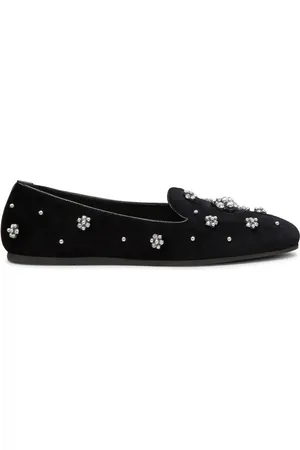 Stuart Weitzman Poppy crystal-embellished loafers