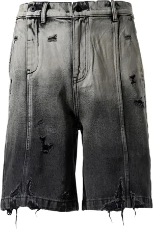 Feng Chen Wang Gradient-effect denim shorts