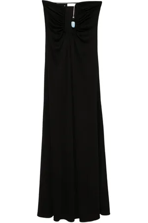 CHRISTOPHER ESBER Helix crystal ribbed strapless dress
