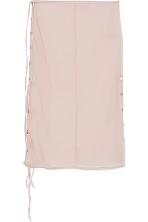 Low Classic See-through button-loop midi skirt