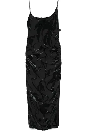 MUGLER Flocked midi dress