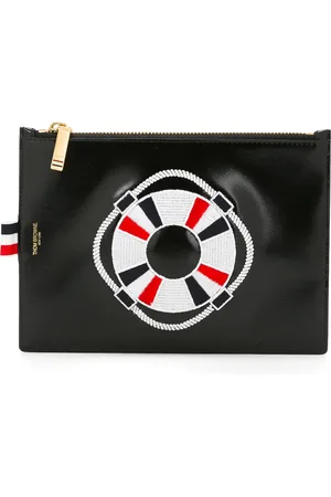 Thom Browne Embroidered figure clutch bag