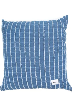 BONSAI Maxi checked denim cushion (65cm x 65cm)